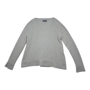 Wooden Ships Sweater Womens Small/Medium‎ Gray Mohair Wool V Neck Classic Cozy